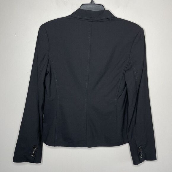 PROENZA SCHOULER Blazer Womens 6 Black One-Button Wool Blend Fitted Jacket - Picture 6 of 10